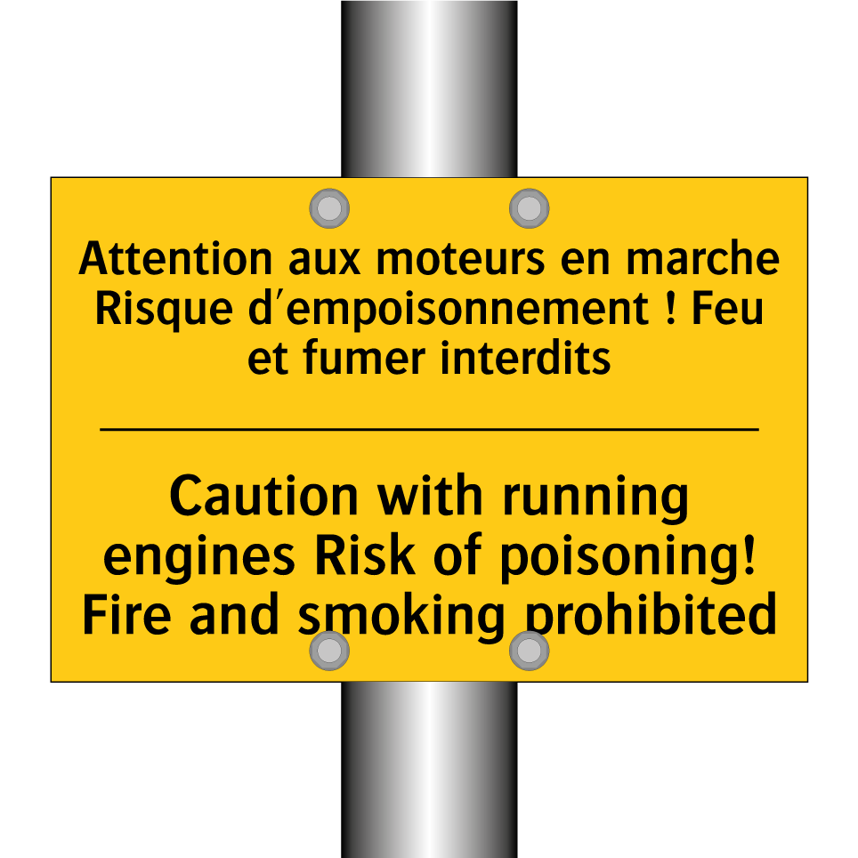 Attention aux moteurs en marche /.../ - Caution with running engines Risk /.../