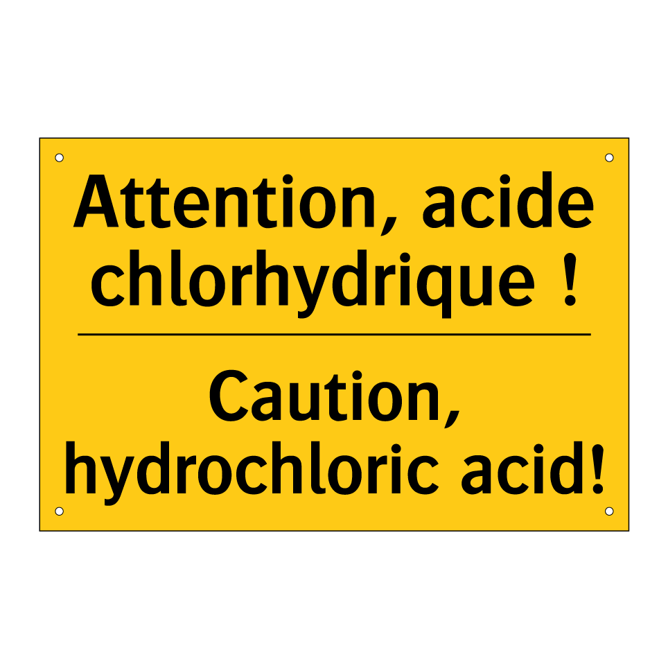 Attention, acide chlorhydrique /.../ - Caution, hydrochloric acid!