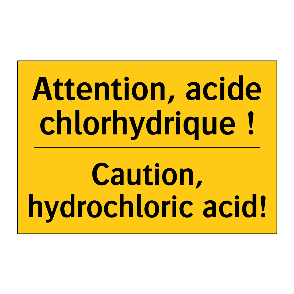 Attention, acide chlorhydrique /.../ - Caution, hydrochloric acid!