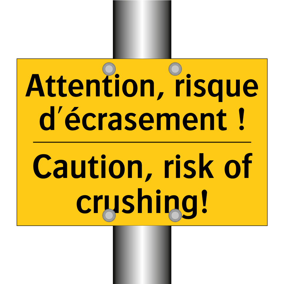 Attention, risque d'écrasement /.../ - Caution, risk of crushing!