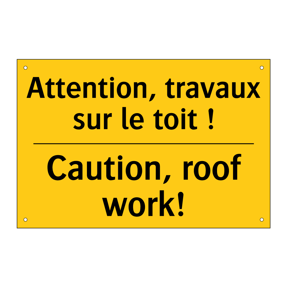 Attention, travaux sur le toit /.../ - Caution, roof work!