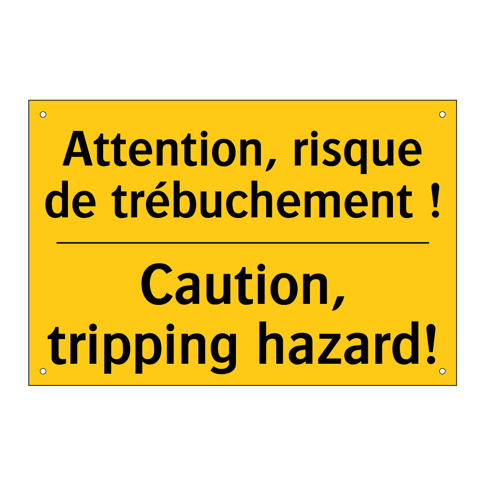 Attention, risque de trébuchement /.../ - Caution, tripping hazard!