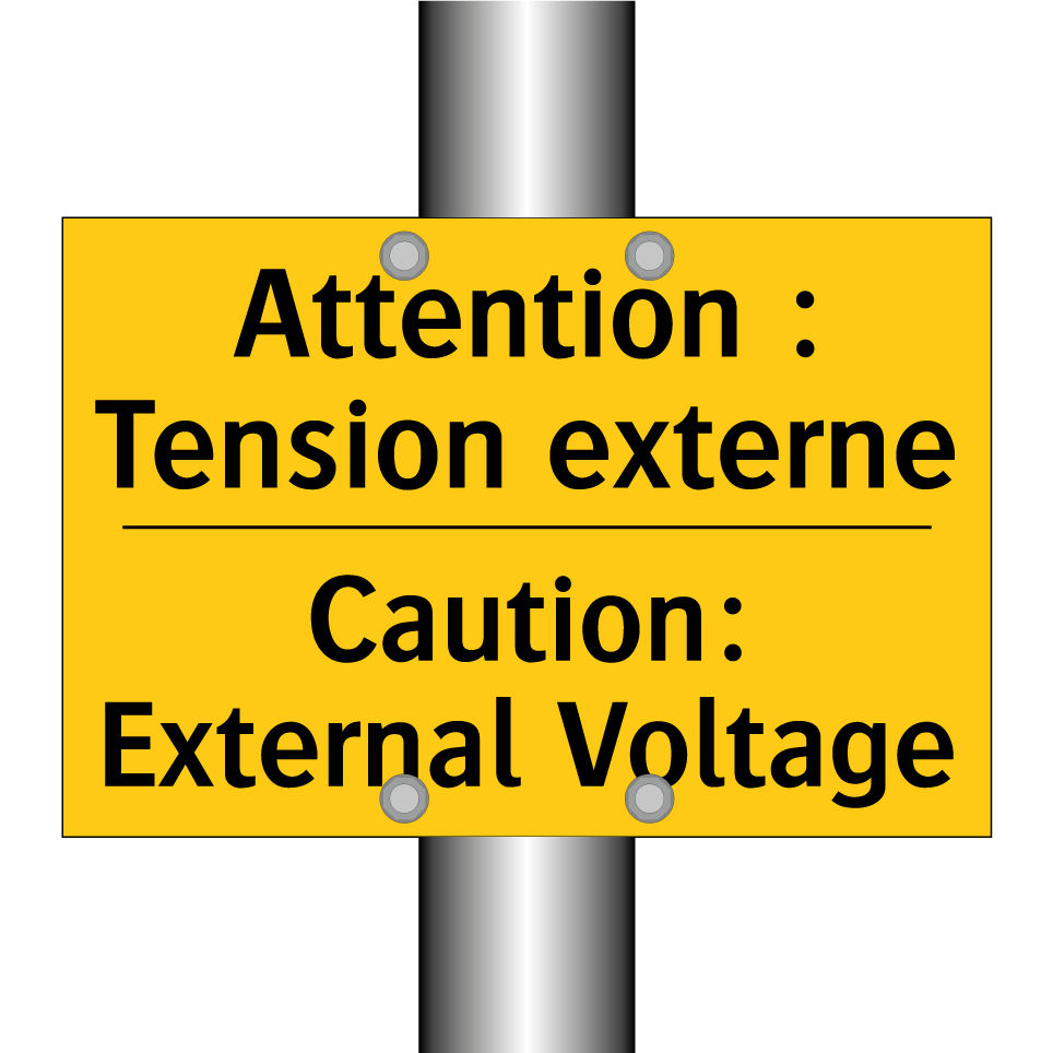 Attention : Tension externe - Caution: External Voltage