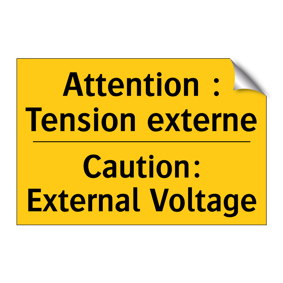 Attention : Tension externe - Caution: External Voltage