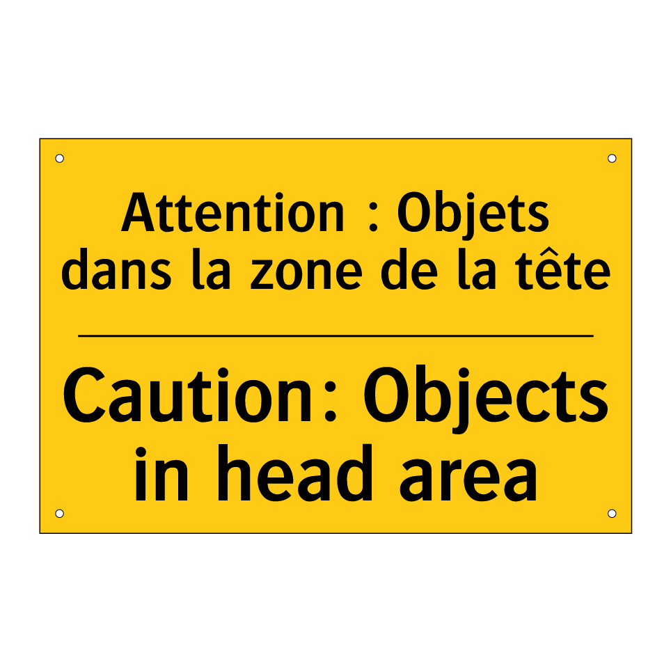 Attention : Objets dans la zone /.../ - Caution: Objects in head area