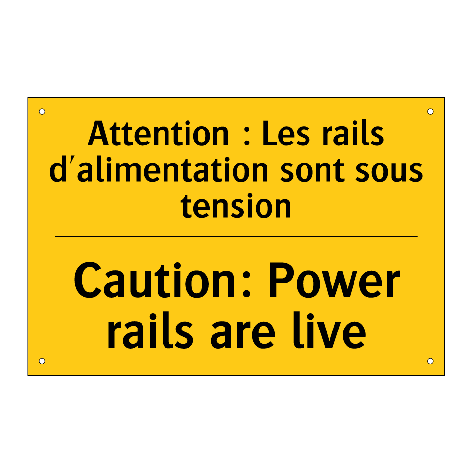 Attention : Les rails d'alimentation /.../ - Caution: Power rails are live