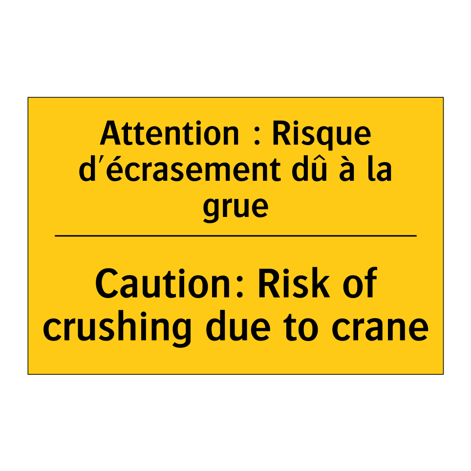 Attention : Risque d'écrasement /.../ - Caution: Risk of crushing due /.../