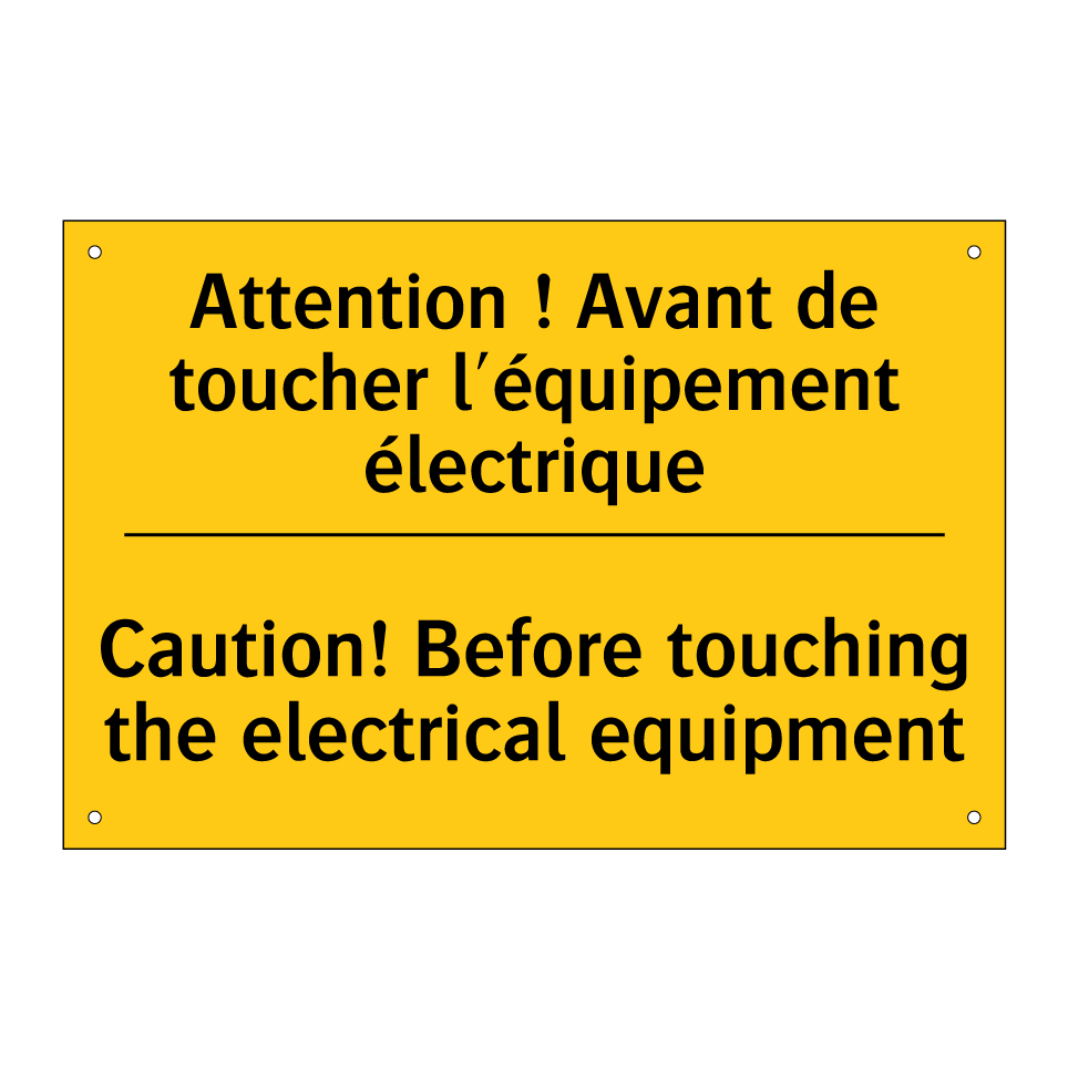 Attention ! Avant de toucher l'équipement /.../ - Caution! Before touching the electrical /.../