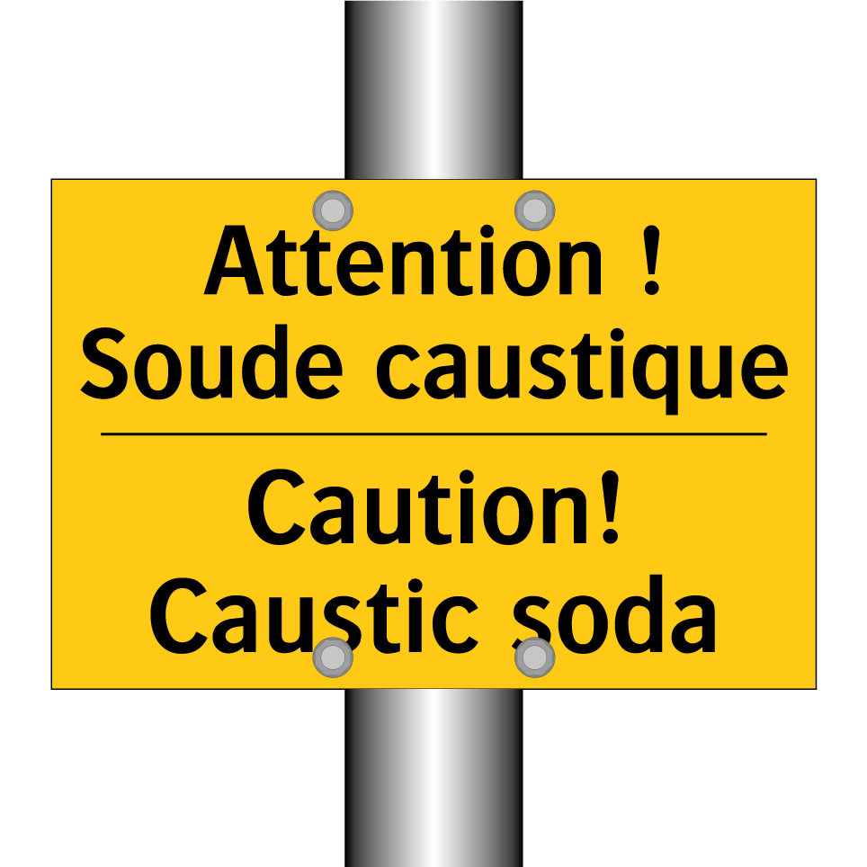 Attention ! Soude caustique - Caution! Caustic soda