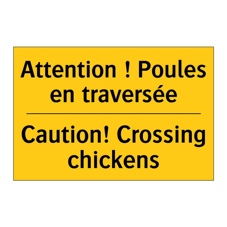 Attention ! Poules en traversée /.../ - Caution! Crossing chickens