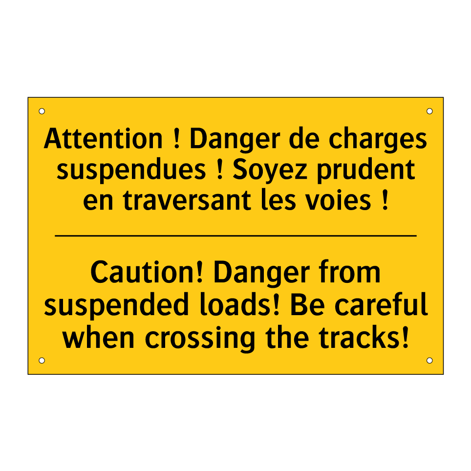 Attention ! Danger de charges /.../ - Caution! Danger from suspended /.../