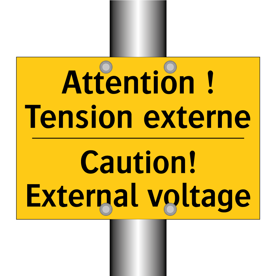 Attention ! Tension externe - Caution! External voltage