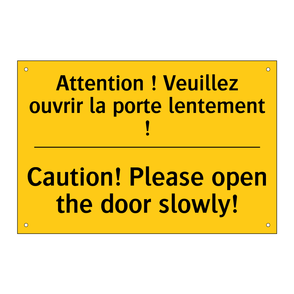 Attention ! Veuillez ouvrir la /.../ - Caution! Please open the door /.../