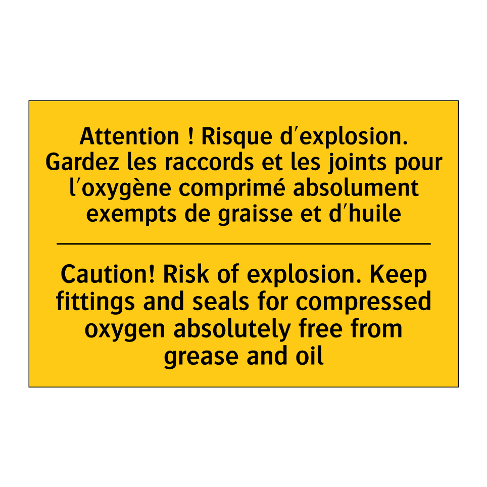 Attention ! Risque d'explosion. /.../ - Caution! Risk of explosion. Keep /.../