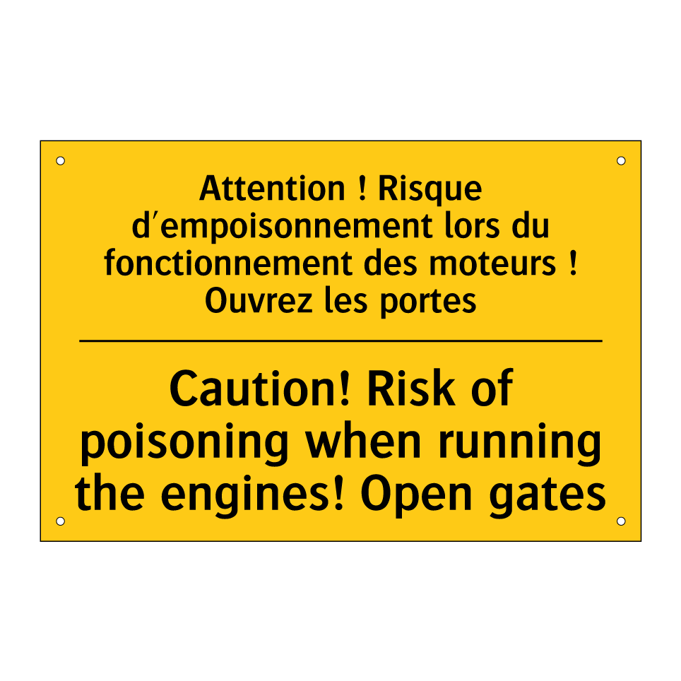 Attention ! Risque d'empoisonnement /.../ - Caution! Risk of poisoning when /.../