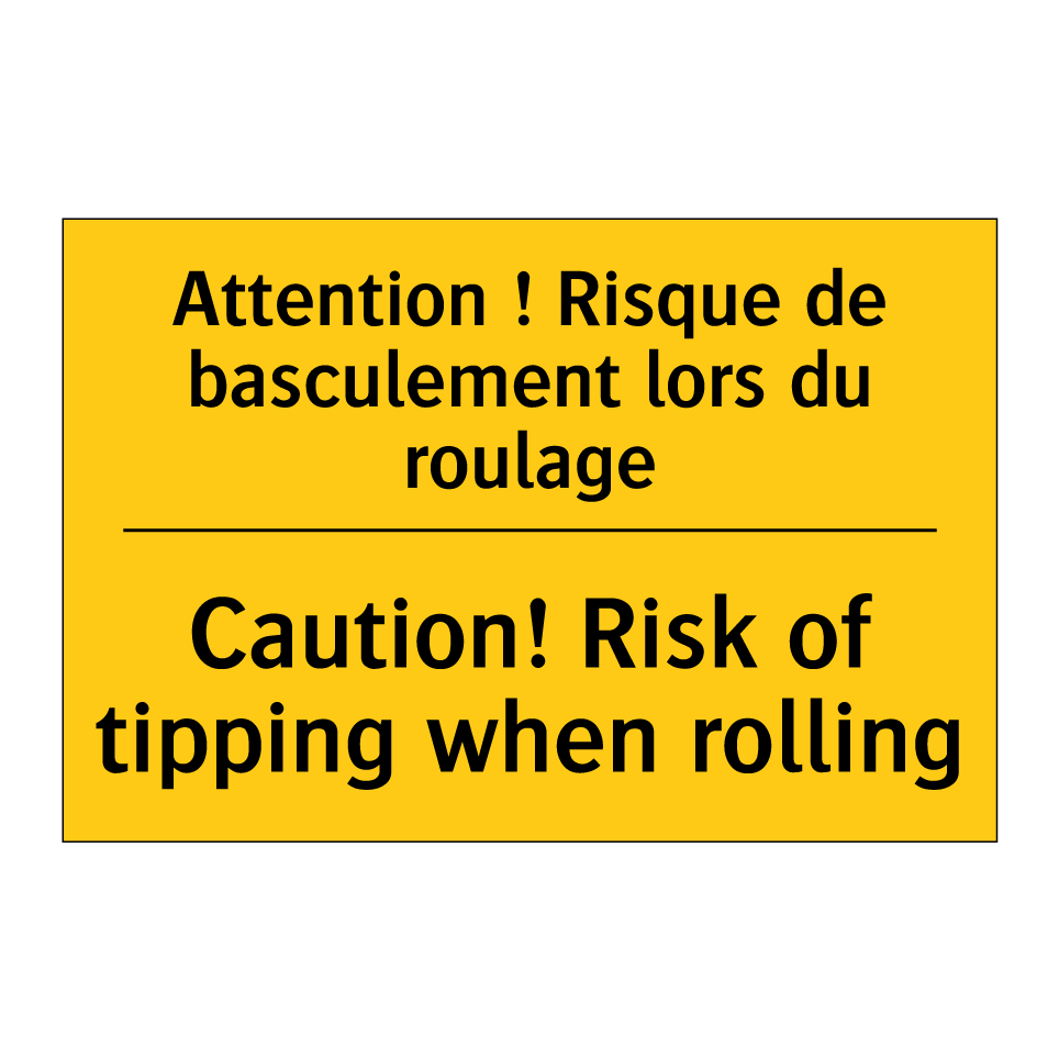 Attention ! Risque de basculement /.../ - Caution! Risk of tipping when /.../