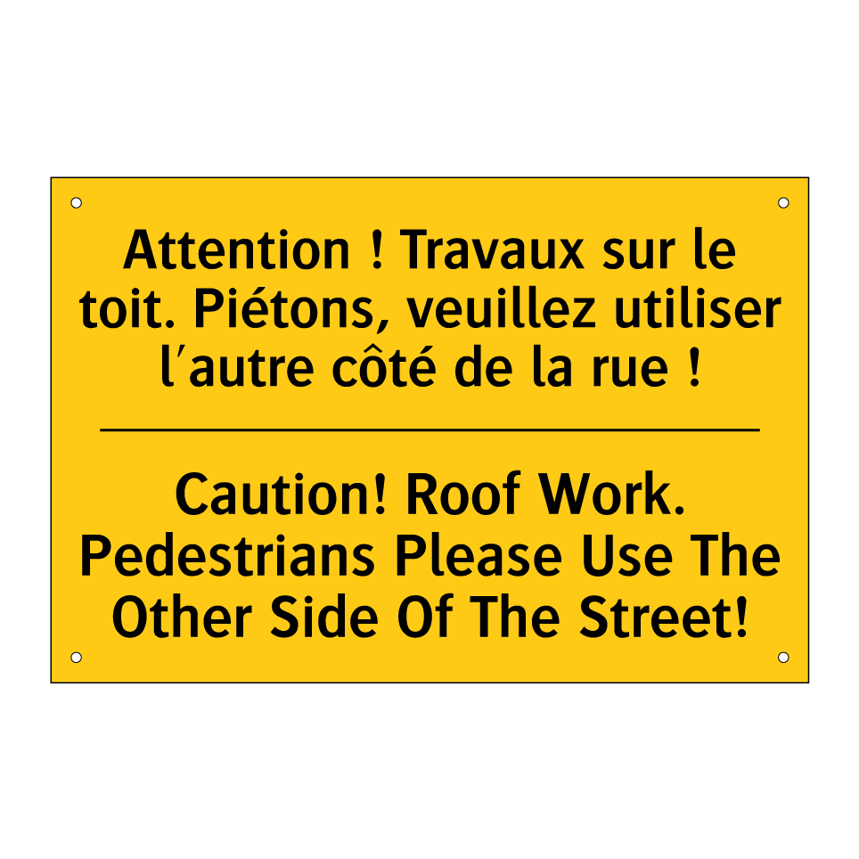 Attention ! Travaux sur le toit. /.../ - Caution! Roof Work. Pedestrians /.../