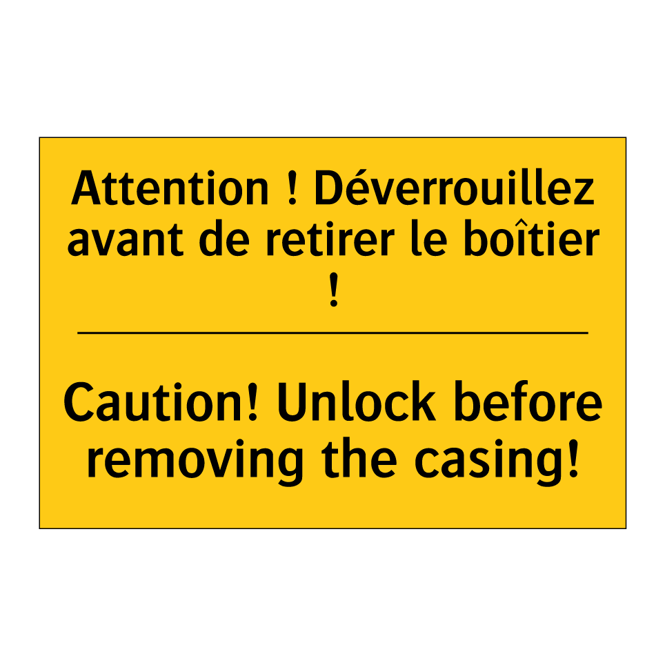 Attention ! Déverrouillez avant /.../ - Caution! Unlock before removing /.../