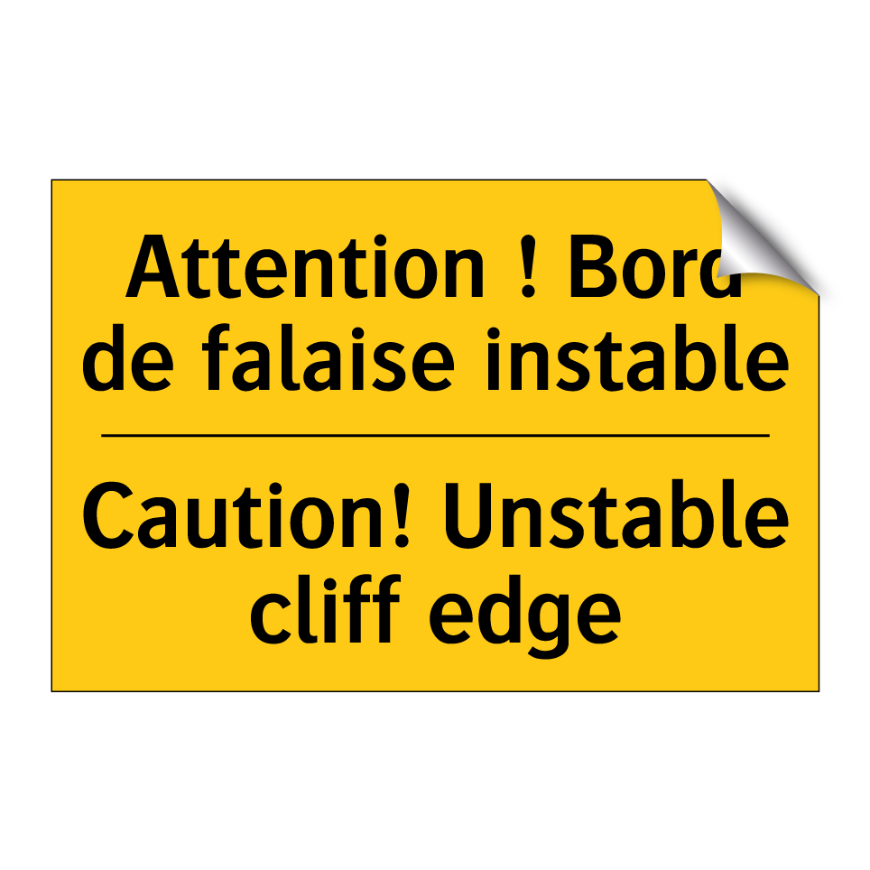 Attention ! Bord de falaise instable /.../ - Caution! Unstable cliff edge