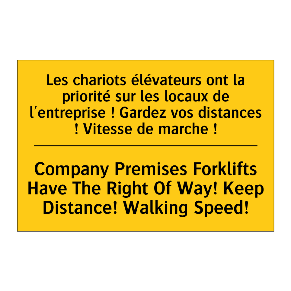 Les chariots élévateurs ont la /.../ - Company Premises Forklifts Have /.../