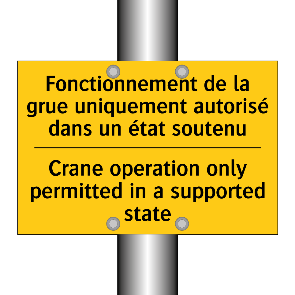 Fonctionnement de la grue uniquement /.../ - Crane operation only permitted /.../