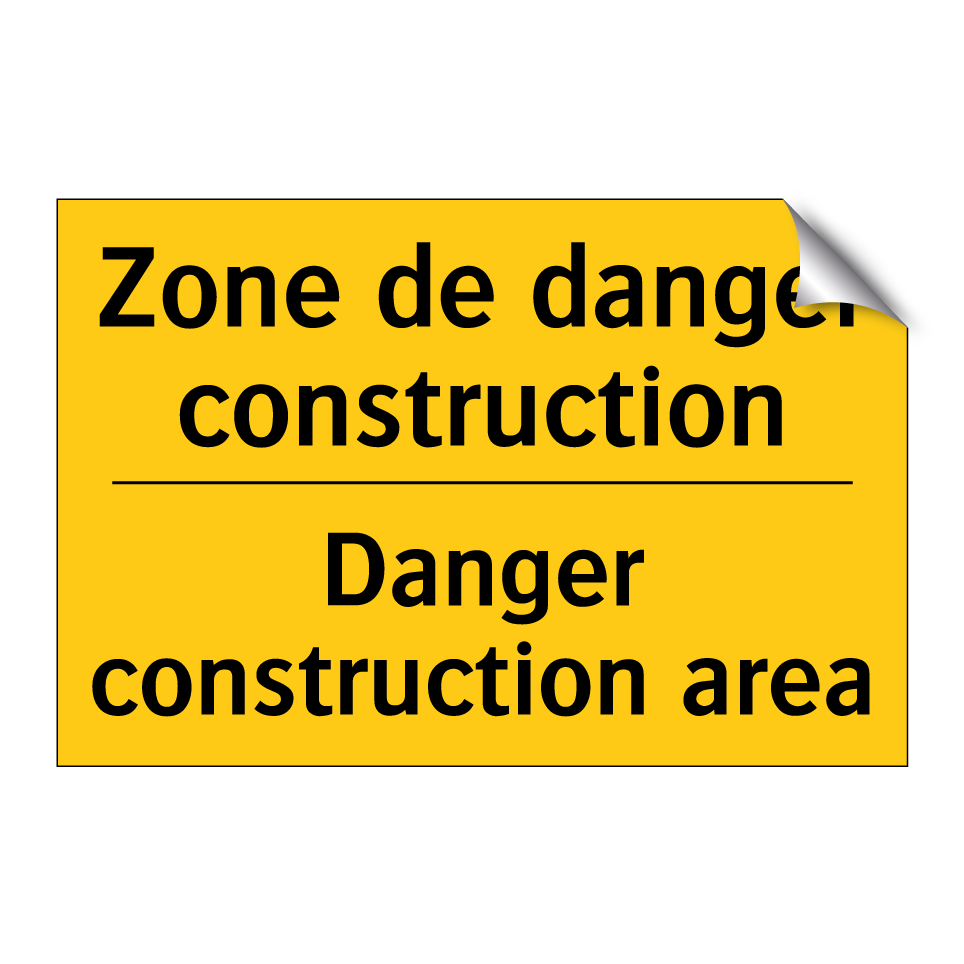 Zone de danger construction - Danger construction area