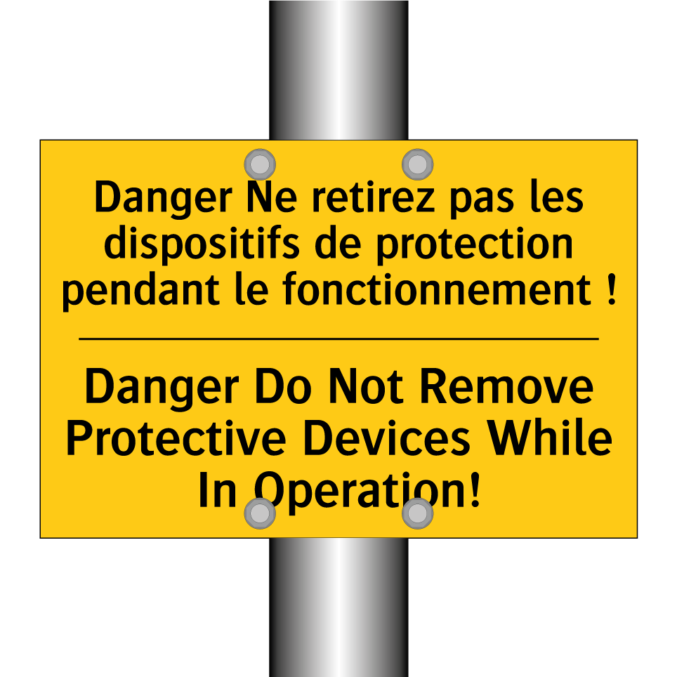 Danger Ne retirez pas les dispositifs /.../ - Danger Do Not Remove Protective /.../