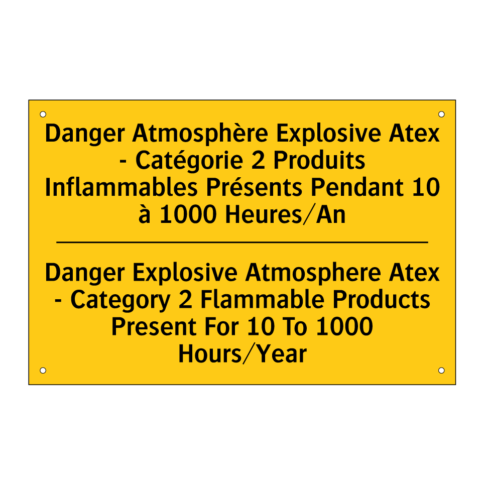 Danger Atmosphère Explosive Atex /.../ - Danger Explosive Atmosphere Atex /.../