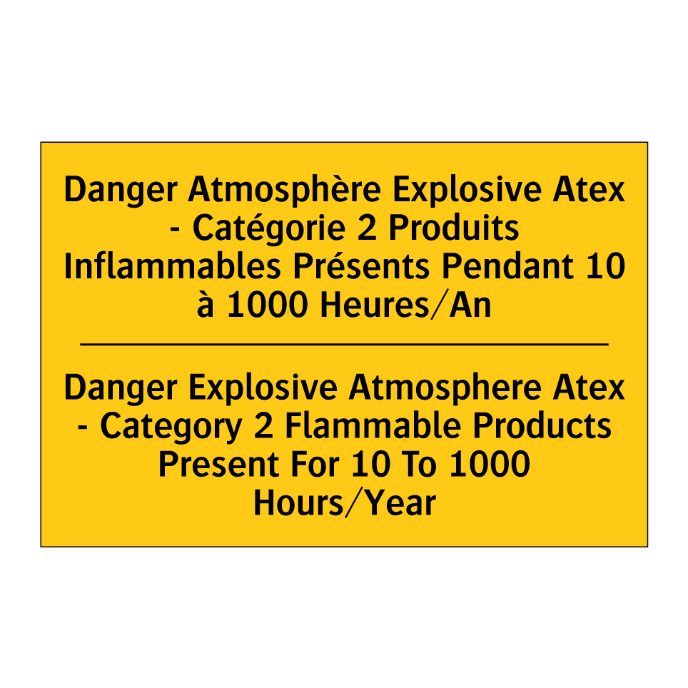 Danger Atmosphère Explosive Atex /.../ - Danger Explosive Atmosphere Atex /.../