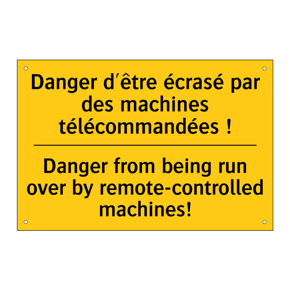 Danger d'être écrasé par des machines /.../ - Danger from being run over by /.../