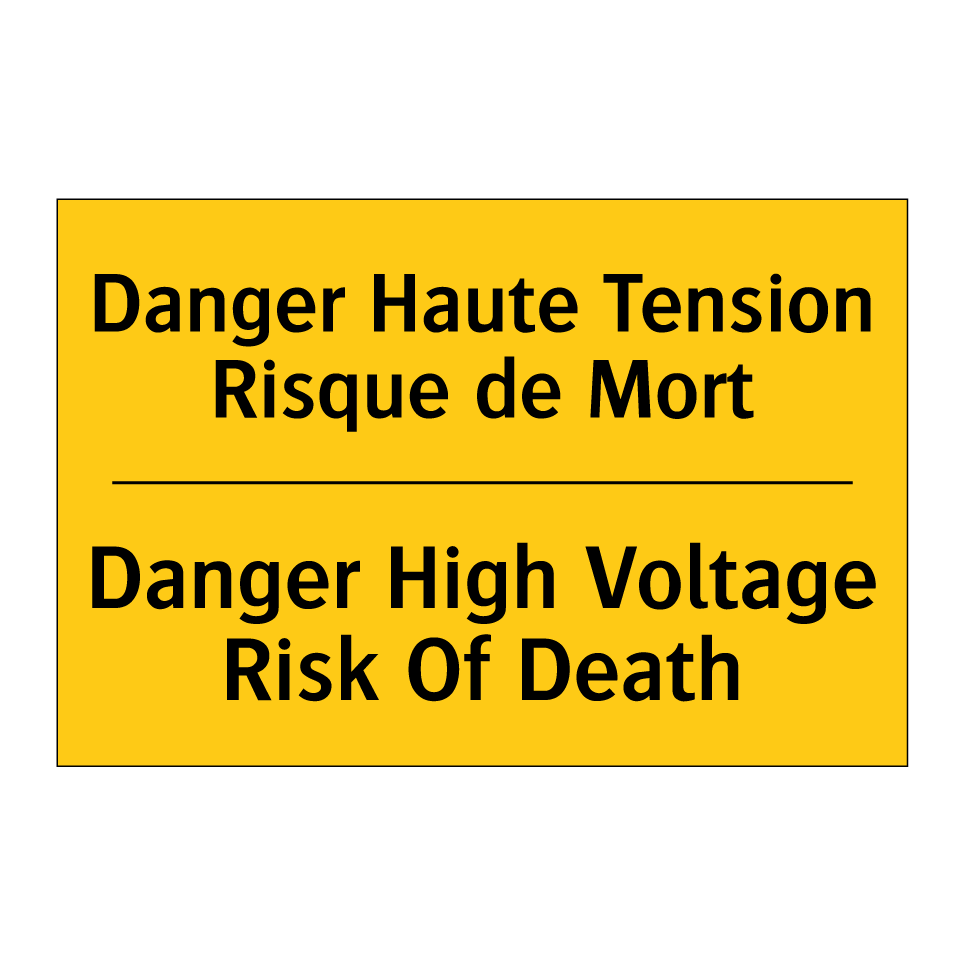Danger Haute Tension Risque de /.../ - Danger High Voltage Risk Of Death /.../