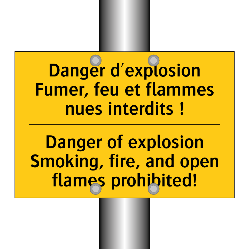 Danger d'explosion Fumer, feu /.../ - Danger of explosion Smoking, fire, /.../
