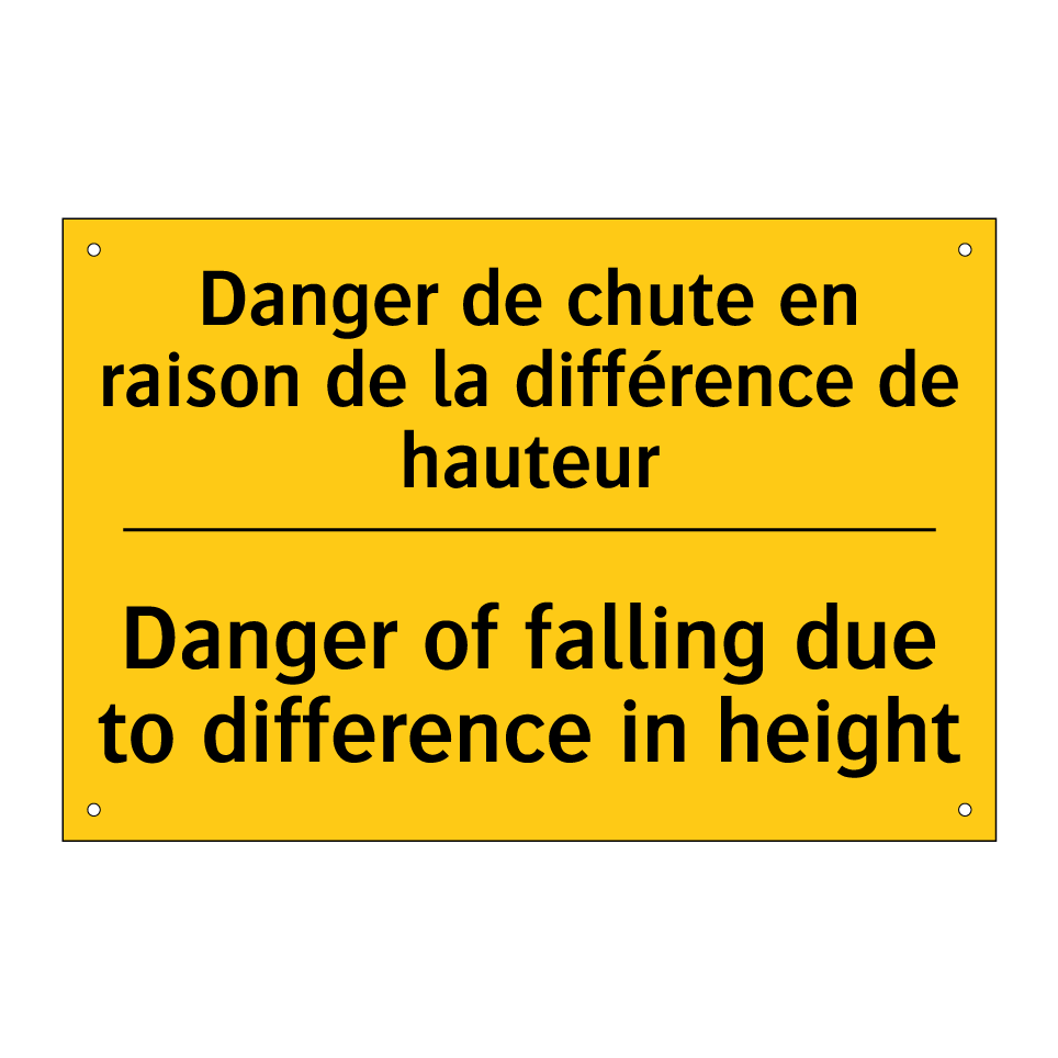 Danger de chute en raison de la /.../ - Danger of falling due to difference /.../