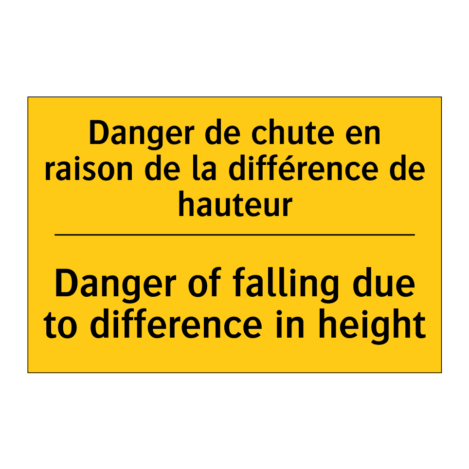 Danger de chute en raison de la /.../ - Danger of falling due to difference /.../
