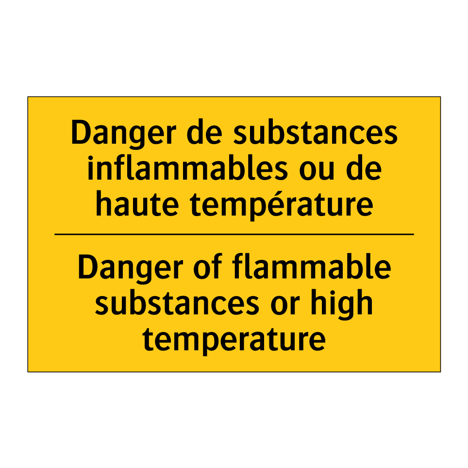 Danger de substances inflammables /.../ - Danger of flammable substances /.../