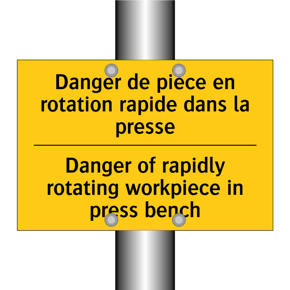 Danger de pièce en rotation rapide /.../ - Danger of rapidly rotating workpiece /.../