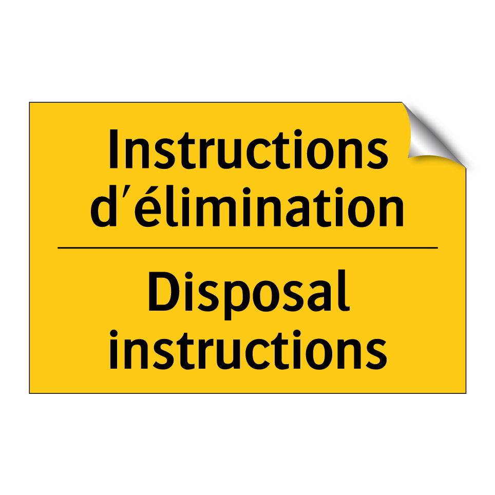 Instructions d'élimination - Disposal instructions