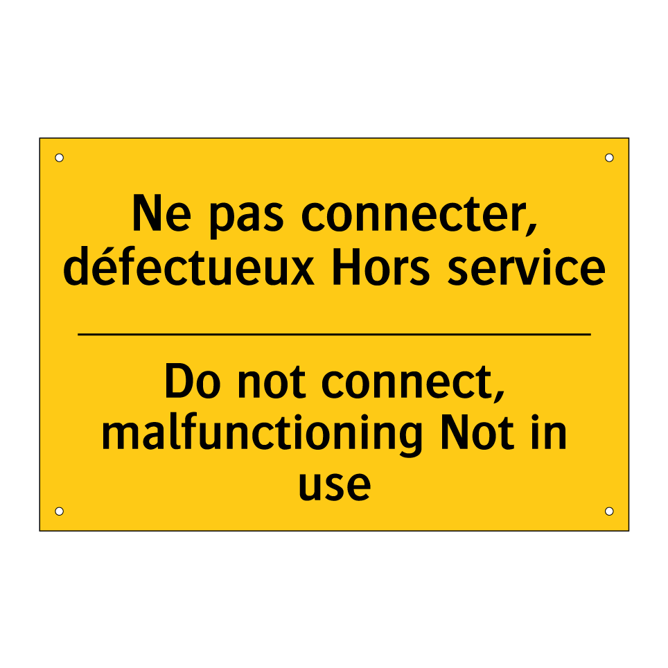 Ne pas connecter, défectueux Hors /.../ - Do not connect, malfunctioning /.../