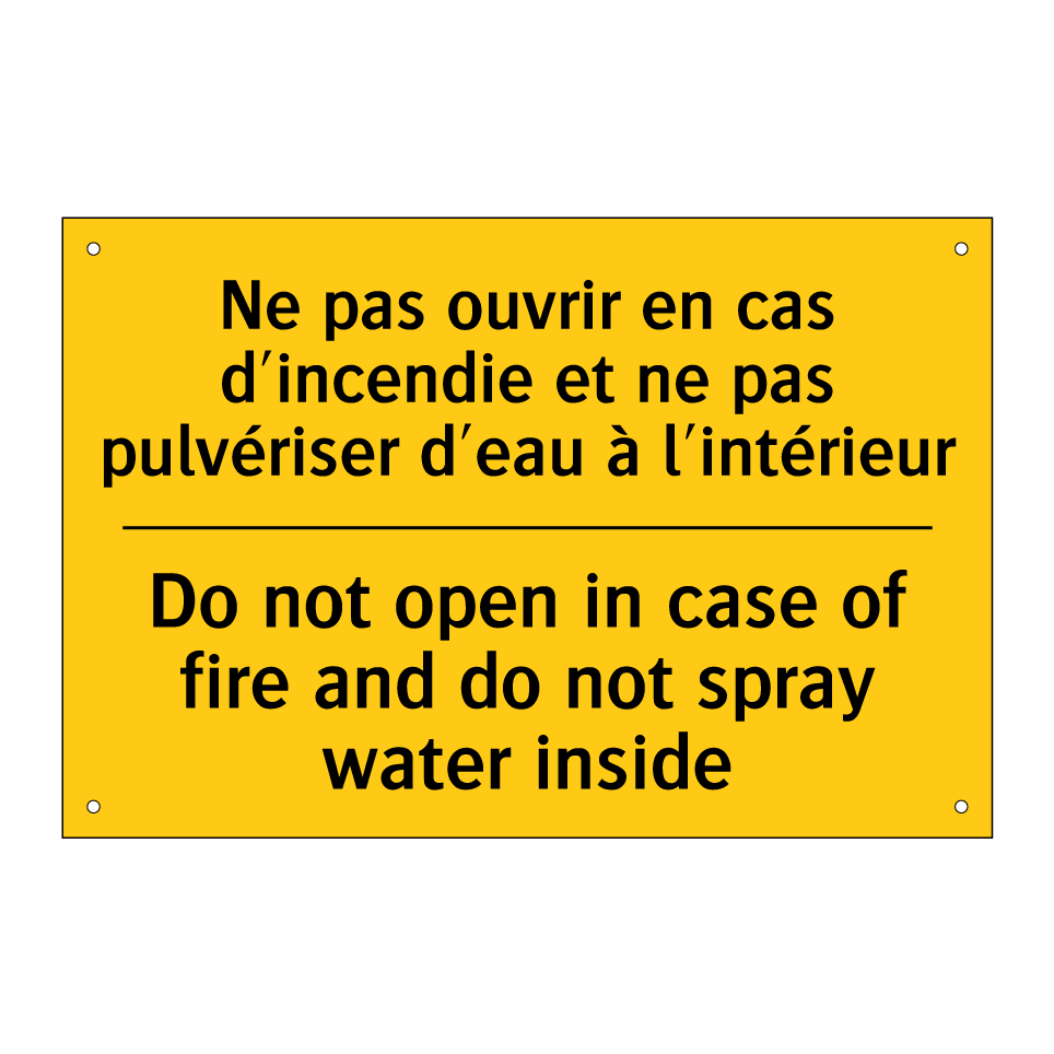 Ne pas ouvrir en cas d'incendie /.../ - Do not open in case of fire and /.../