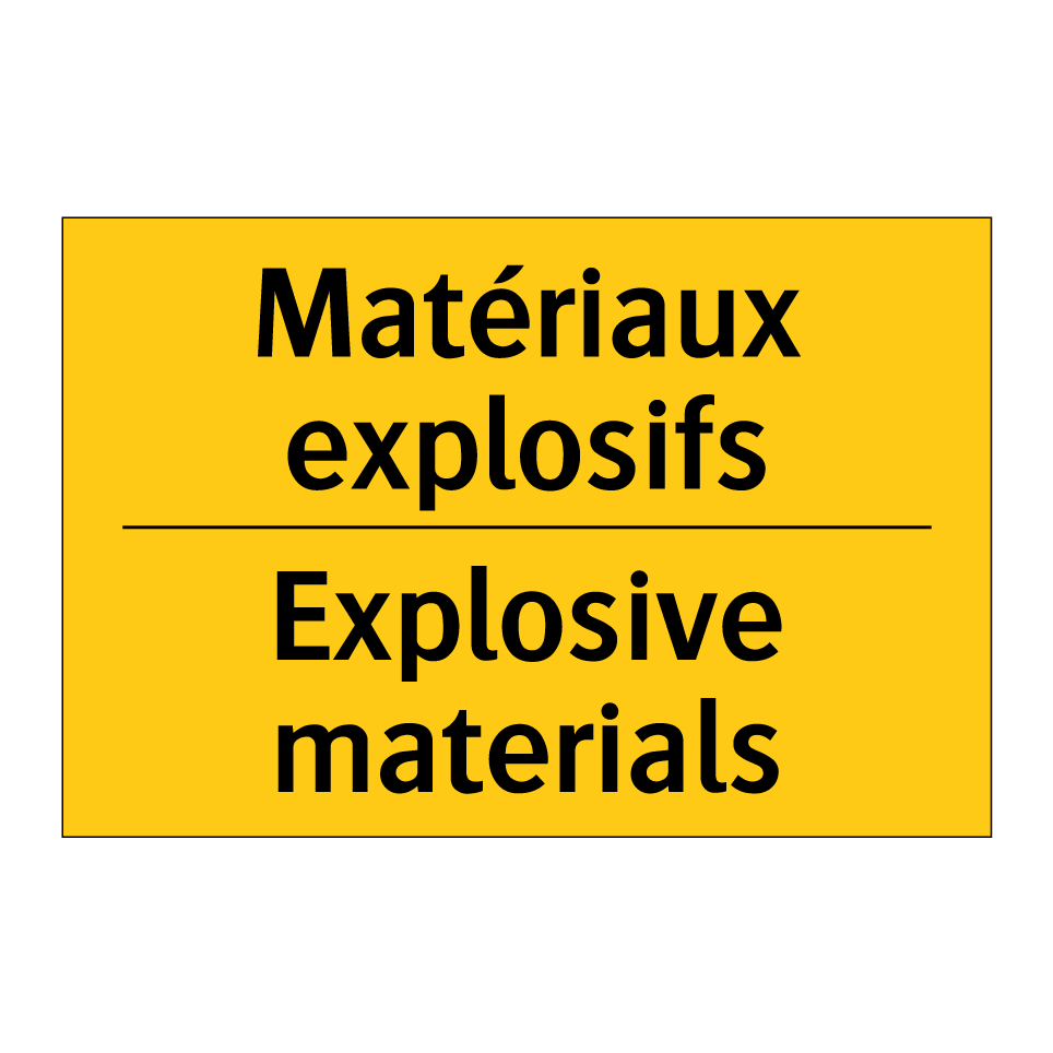 Matériaux explosifs - Explosive materials