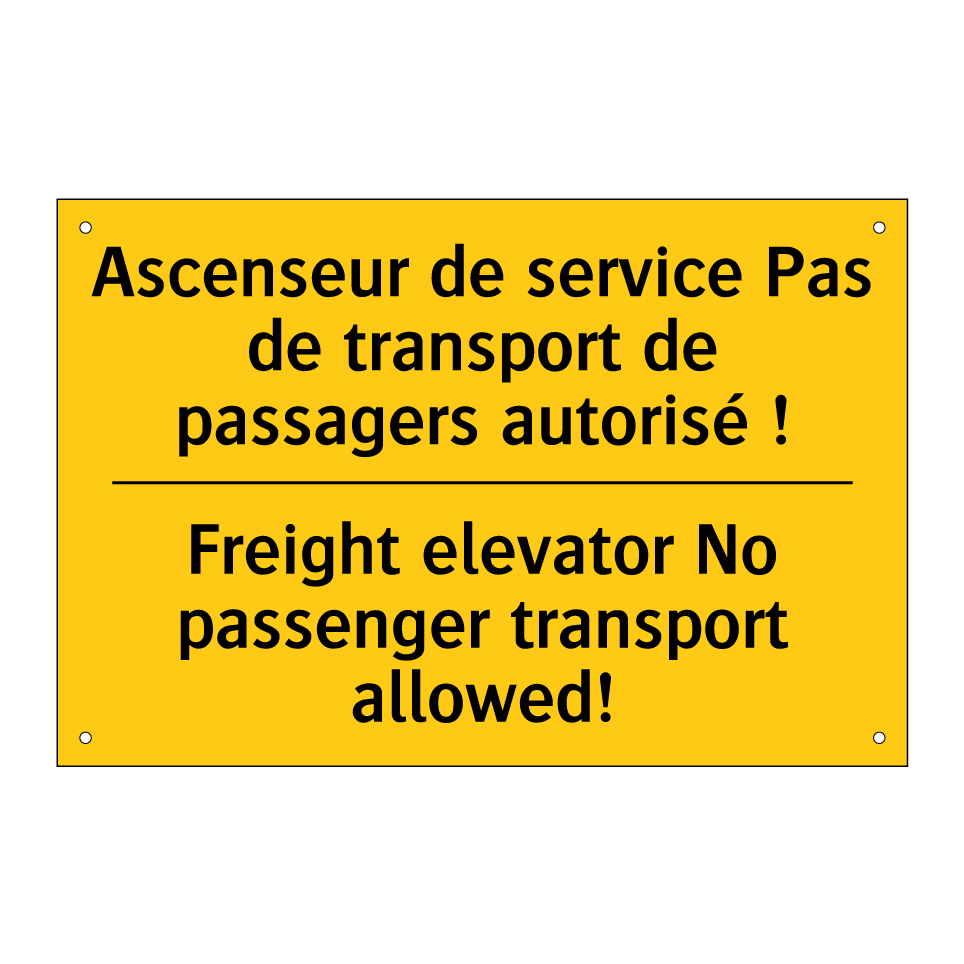 Ascenseur de service Pas de transport /.../ - Freight elevator No passenger /.../
