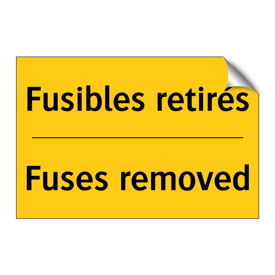 Fusibles retirés - Fuses removed