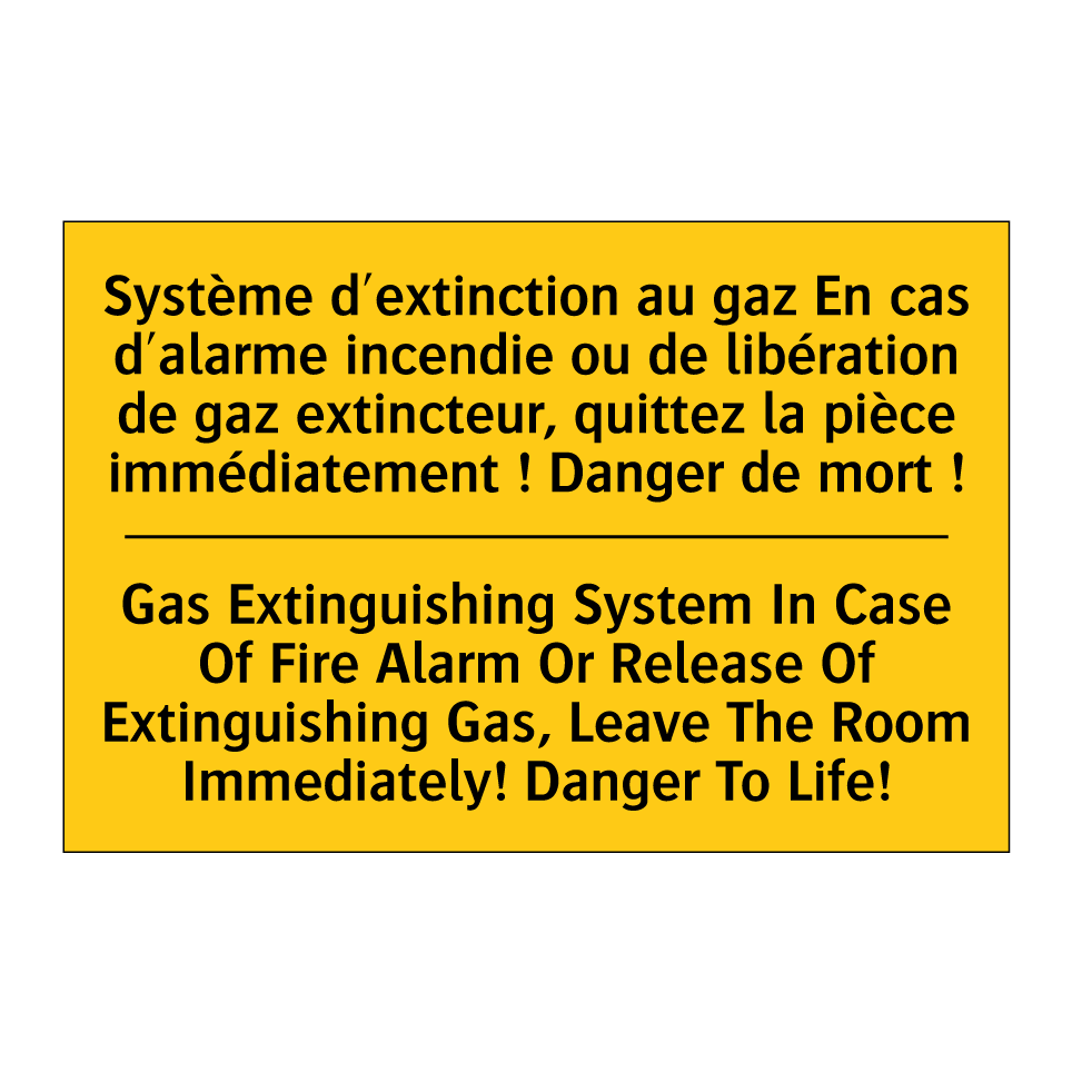 Système d'extinction au gaz En /.../ - Gas Extinguishing System In Case /.../