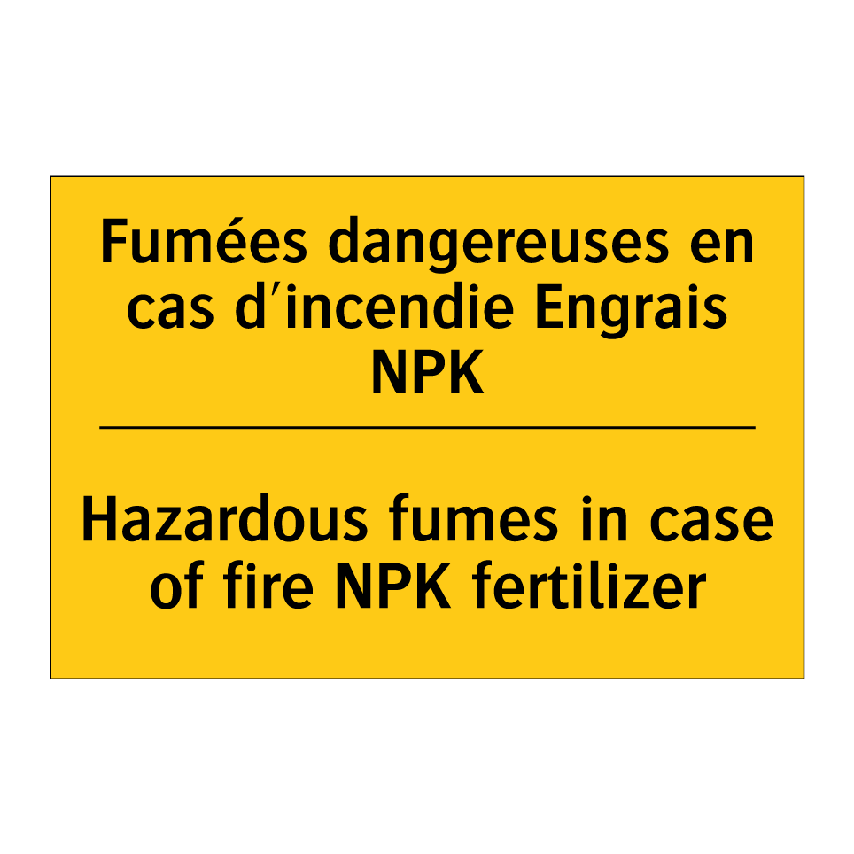 Fumées dangereuses en cas d'incendie /.../ - Hazardous fumes in case of fire /.../