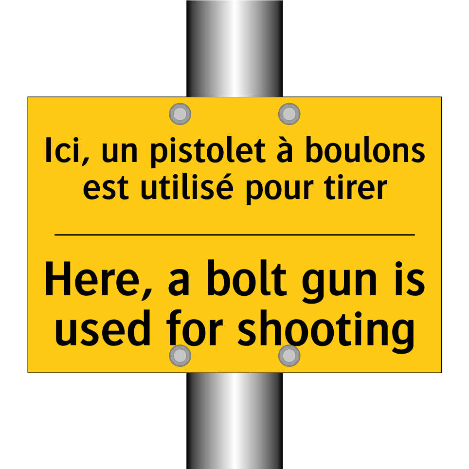 Ici, un pistolet à boulons est /.../ - Here, a bolt gun is used for shooting /.../