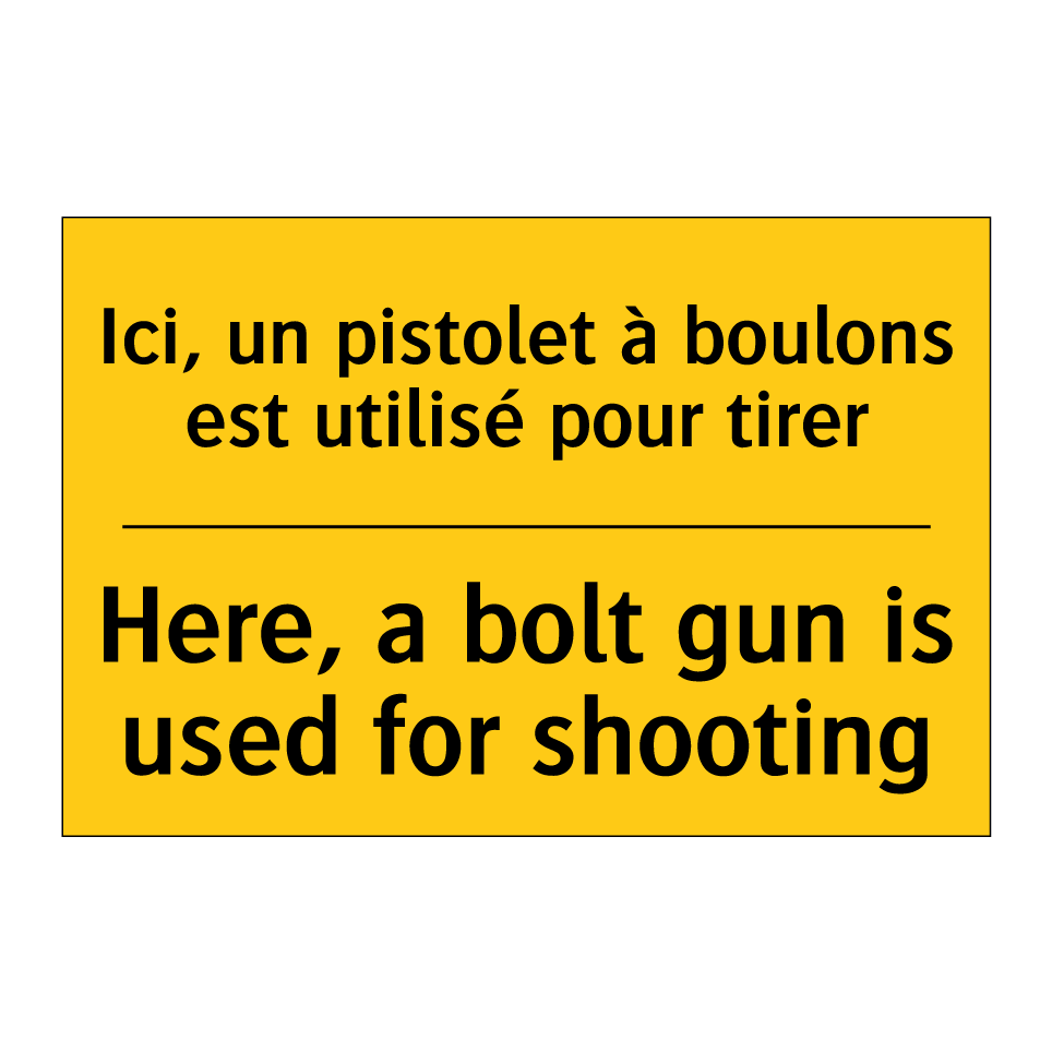Ici, un pistolet à boulons est /.../ - Here, a bolt gun is used for shooting /.../