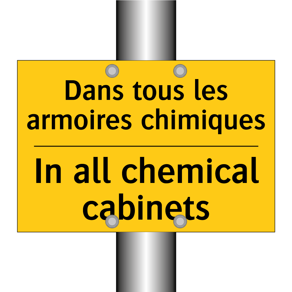 Dans tous les armoires chimiques /.../ - In all chemical cabinets