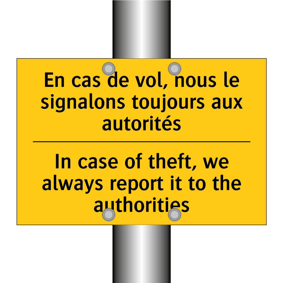 En cas de vol, nous le signalons /.../ - In case of theft, we always report /.../