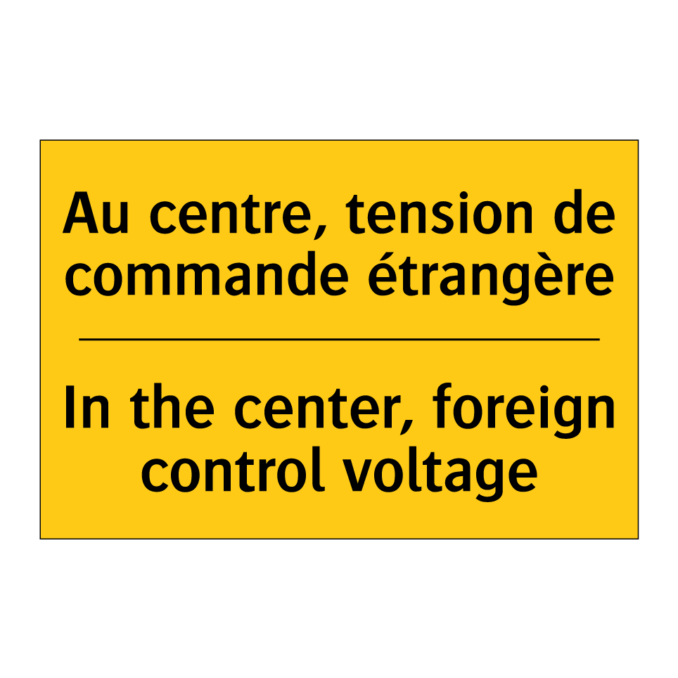 Au centre, tension de commande /.../ - In the center, foreign control /.../