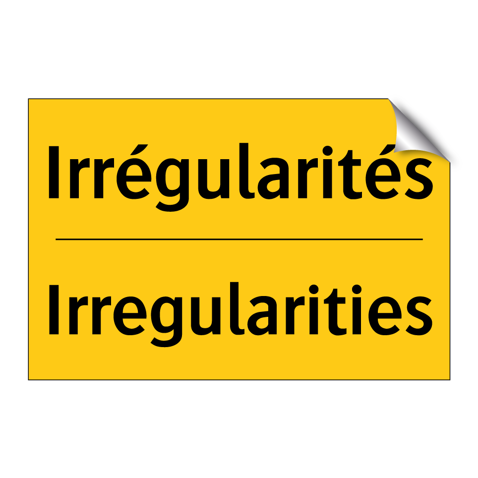 Irrégularités - Irregularities